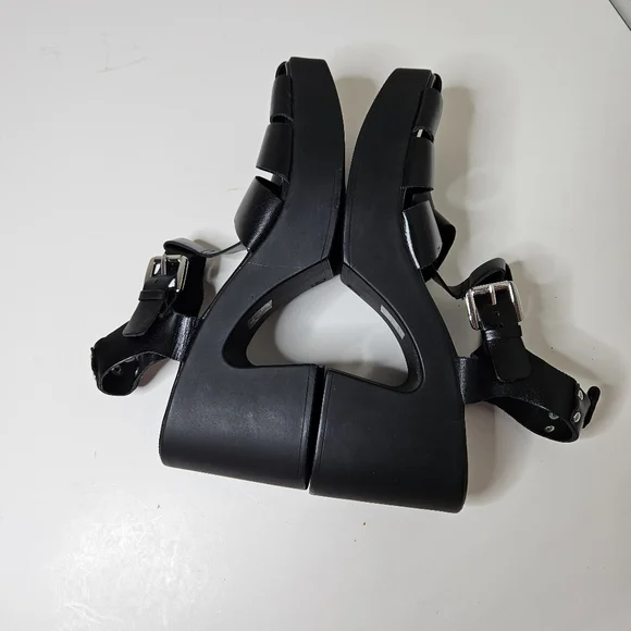 Free People Pacific Platform Fishermen Heel Sandal Black 40 10 9.5 - Picture 5 of 9